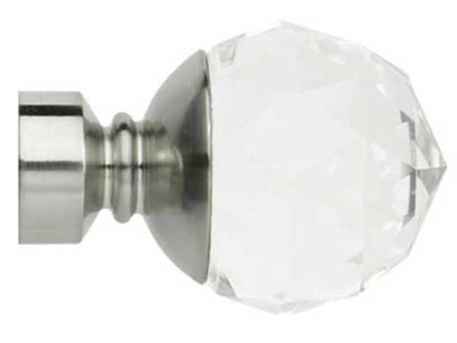Neo Premium Faceted Ball Clear Stainless Steel Effect 28mm F