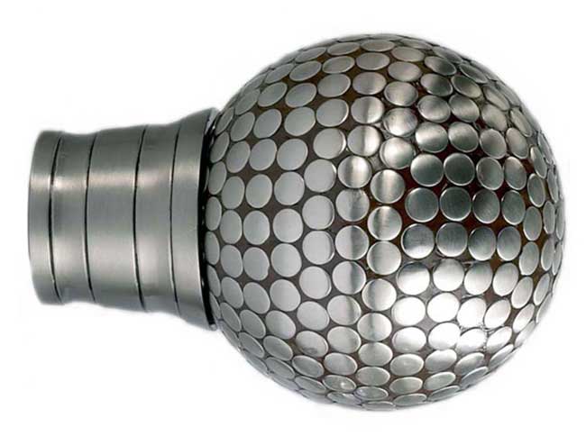 35mm Galleria Brushed Silver Flat Stud Finial