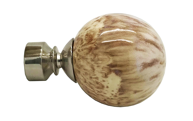 Funky Finials - 28mm Brown Speckled Glazed Ball Finials - Sa