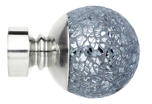 Neo Style 28mm Crackled Mosaic Ball Finials Stainless Steel