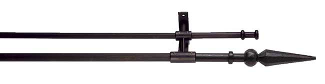 Artisan 16mm Classic Wrought Iron 200cm Black Double Curtain