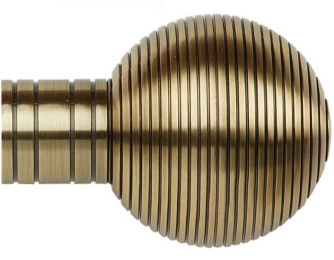 50mm Galleria Metals Burnished Brass Ribbed Ball Finial