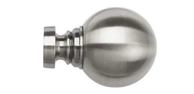 Speedy 35mm Globe Finial Satin Silver (Pair)
