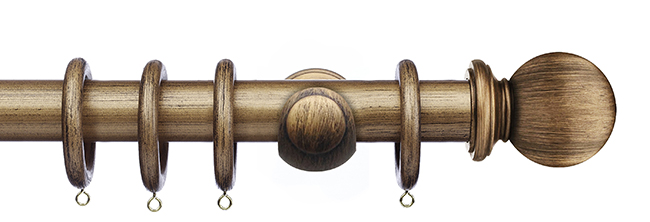 Integra 50mm Masterpiece Ball Pole Set 360cm Black Gold Orna