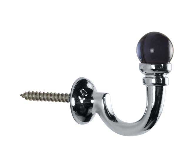 Neo Chrome Smoke Grey Ball Tassel Hook (pair)