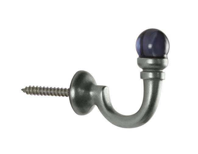 Neo Stainless Steel Smoke Grey Ball Tassel Hook (pair)