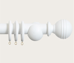 Laura Ashley 35mm Ribbed Ball Pole Set 360cm White