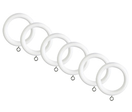 Laura Ashley Rings Cotton White (pack of 6) for 35mm dia. Po