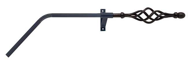 Artisan 16mm Classic Wrought Iron 400cm Black BAY Curtain Po
