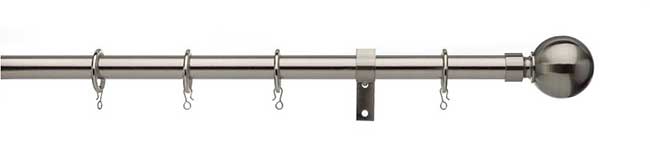 Universal 16/19mm Ball Pole Set 120-200cm Satin Steel